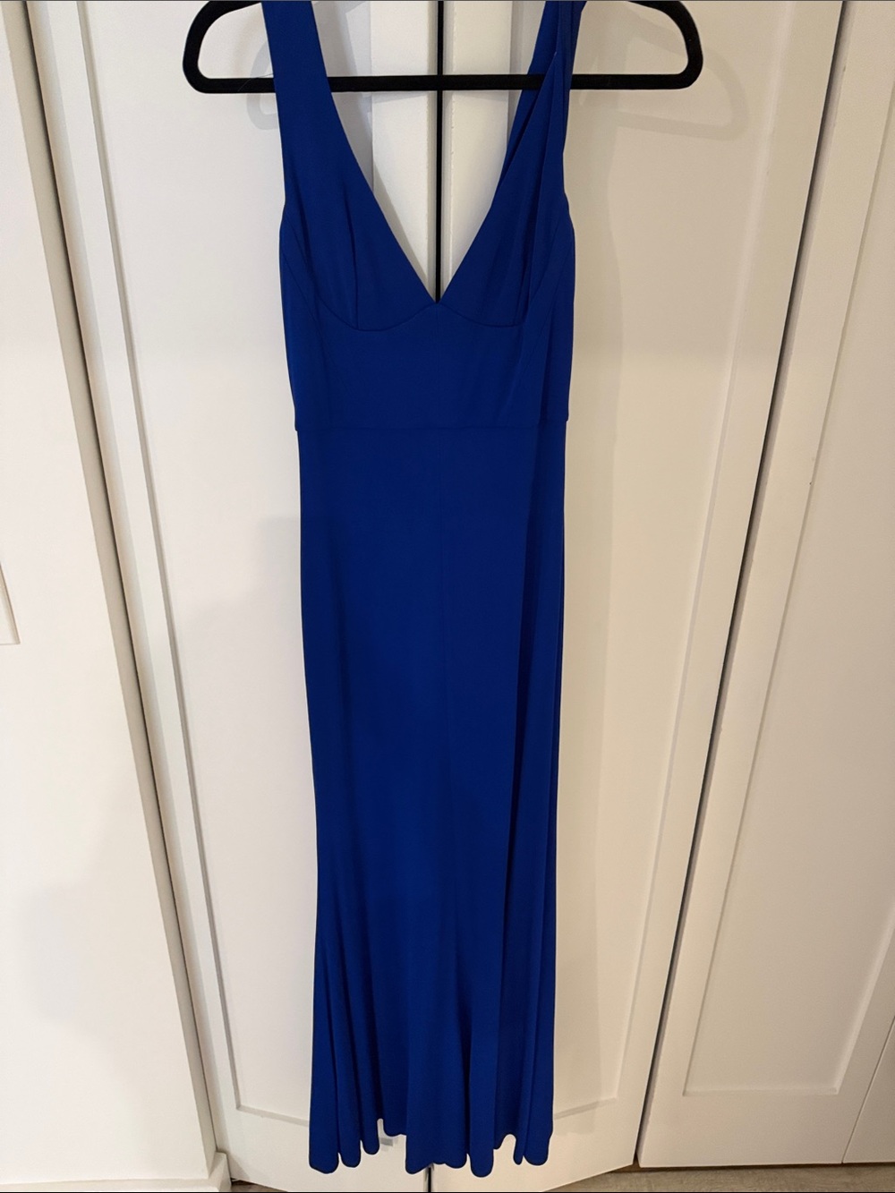 ABS Allen Schwartz Royal Blue V-Neck Sleeveless Maxi Dress